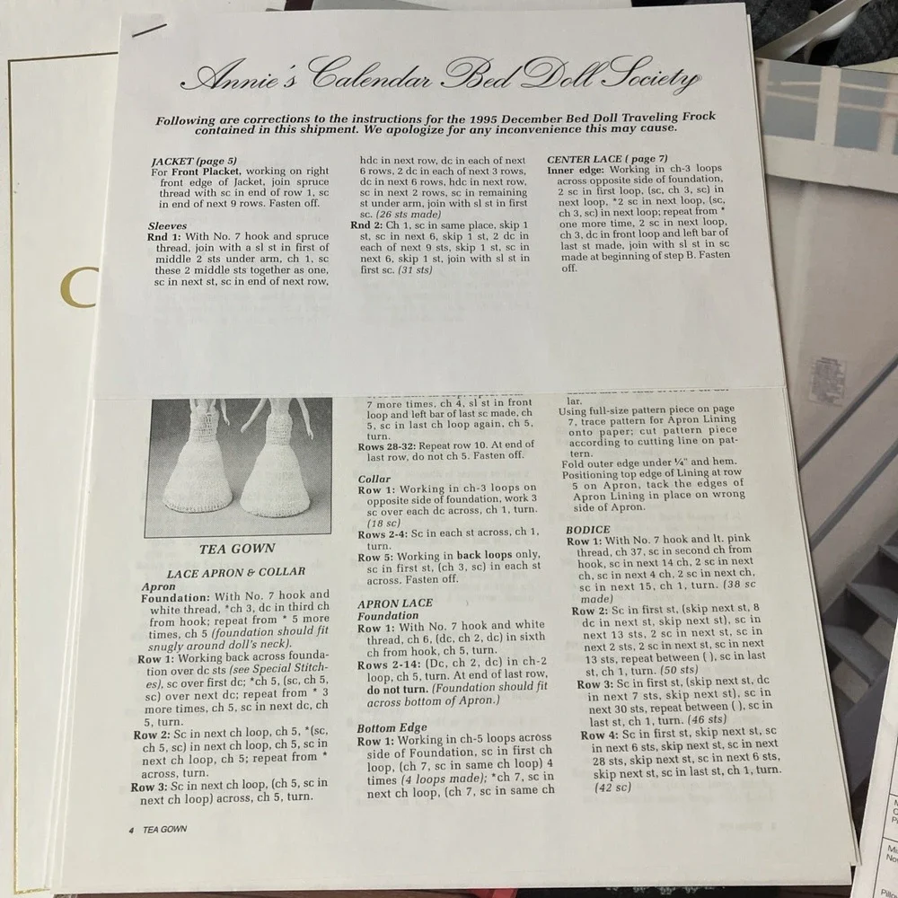 Annie's‎ Calendar Bed Doll Society The 1995 Collector's Series, Complete